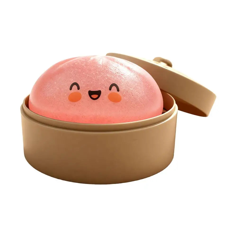 Realistic Giant Dumpling Squeeze Toy with Bamboo Steamer Soft TPR Dough Ball Decompression Fidget Toy Funny Creative Gift