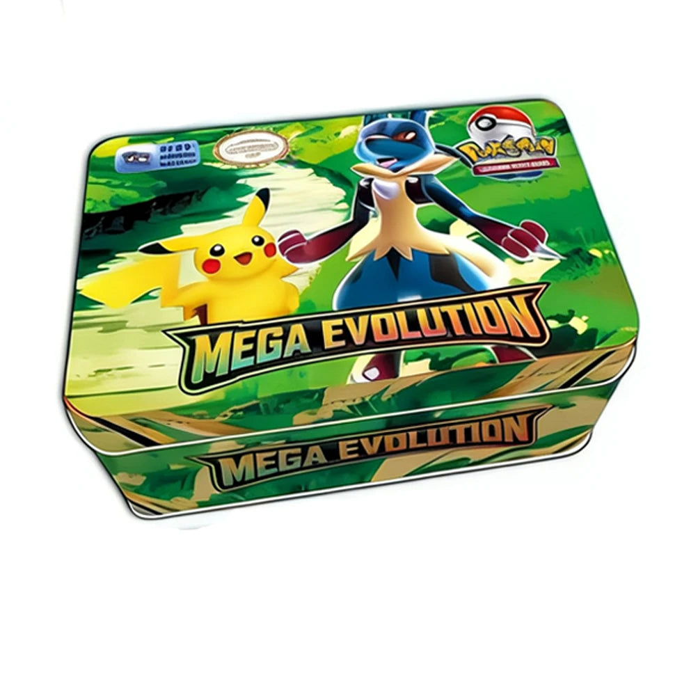 MEGA ENTWICKLUNG 42tlg. Pokémon Karten Kampfspielzeug Verlorene Herkunft Pokemons Box mit Pikachu Anime Bank Pokémon Sammelkarten für Kinder