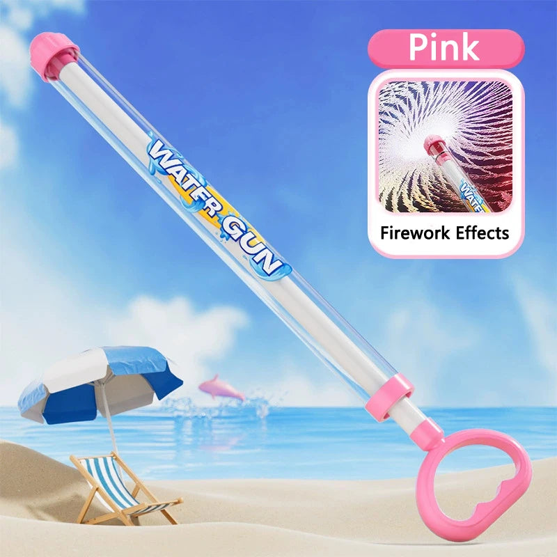 Firework Water Gun for Pool Beach Backyard Party Pull Out Water Blaster Soaker Summer Outdoor Water Fight Toy for Kids & Adults