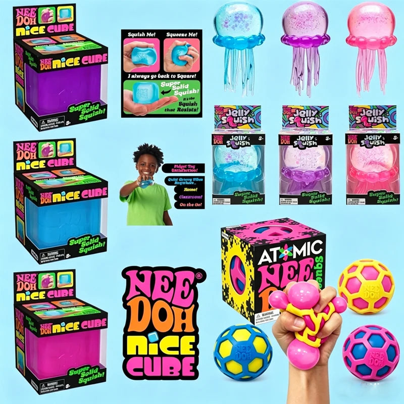 NeeDoh Squishy Schylling/ Atomic Stressabbau-Ball Squishies Blind Box/; Stressabbau-Spielzeug Sensorisches NeeDoh Fidget Toy Partygeschenk