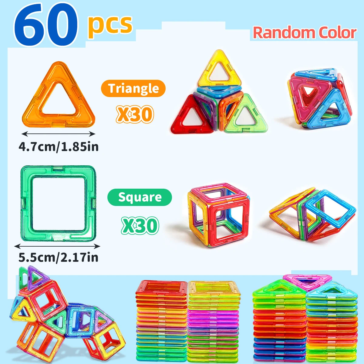Magnetische Bausteine DIY Magnete Spielzeug mittlere Größe MINT-Spielzeug Konstruktionsspielzeug Lernspielzeug Magnetspielzeug