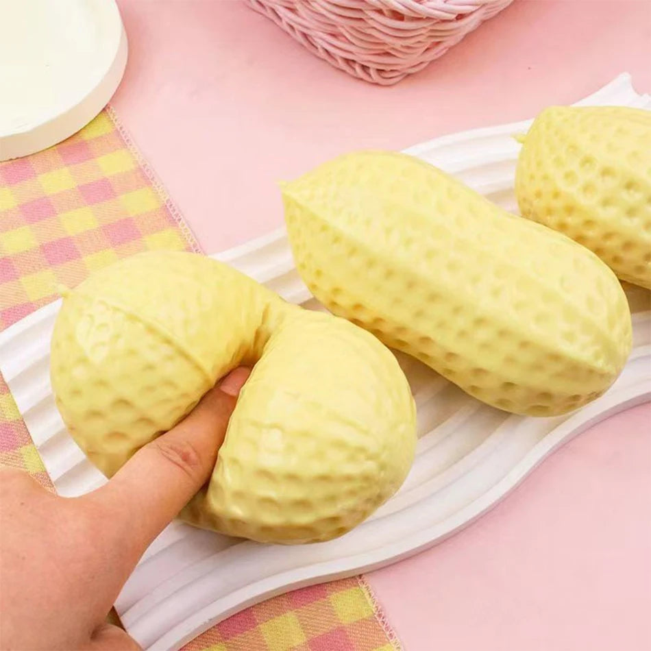 11CM Peanut Stress Ball Crunchy Squeeze Ball Squishy Toy Buttery-Soft Feel Fidget Toy ASMR Sensory Anti Stress Toys Slow Rebound