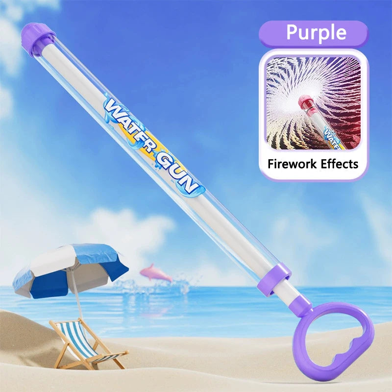 Firework Water Gun for Pool Beach Backyard Party Pull Out Water Blaster Soaker Summer Outdoor Water Fight Toy for Kids & Adults