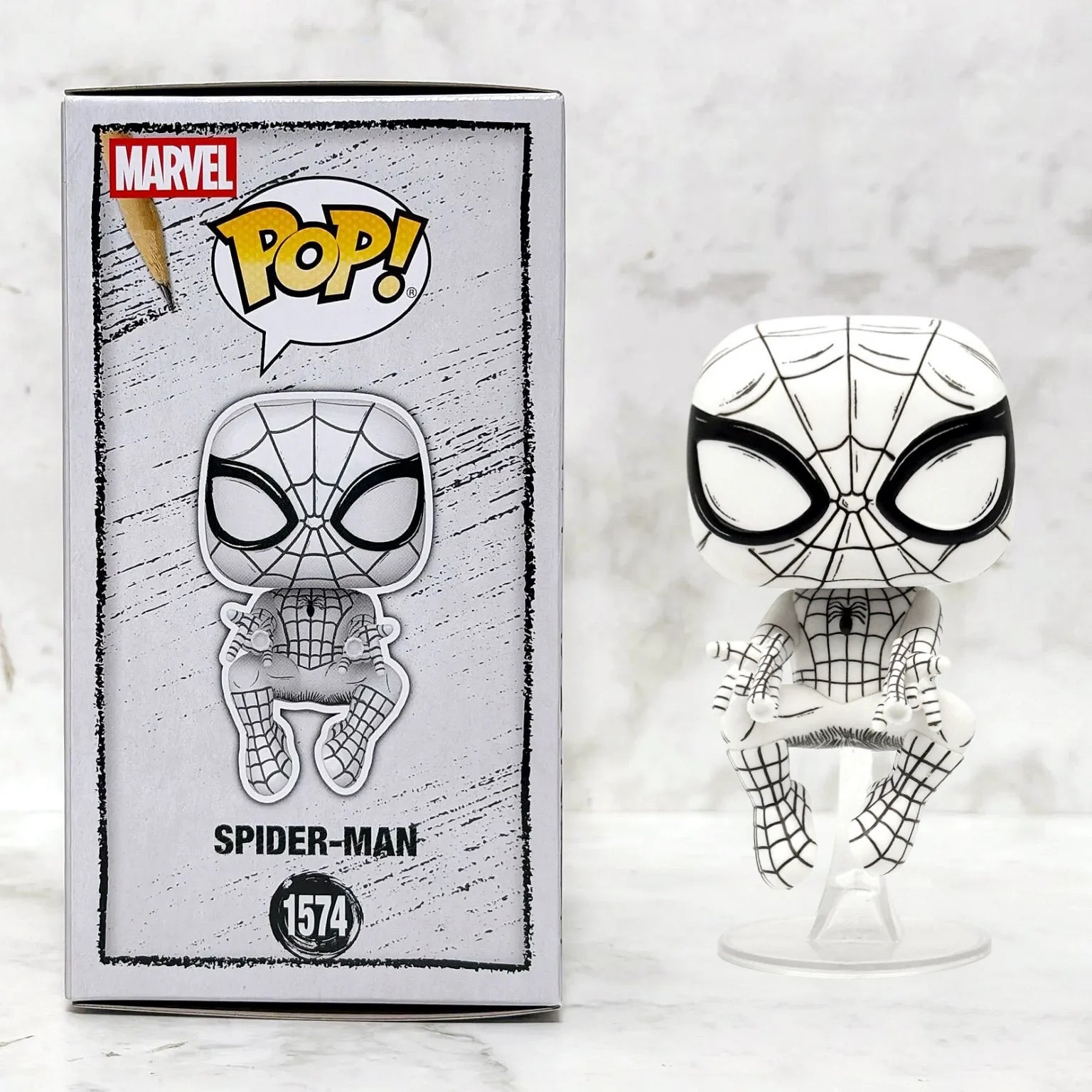 Spider-Man (Sketched Deco) Figure Funko Pop #1574 Official Authentic Limited Collectible Edition Figures Marvel Fans Toy Gift