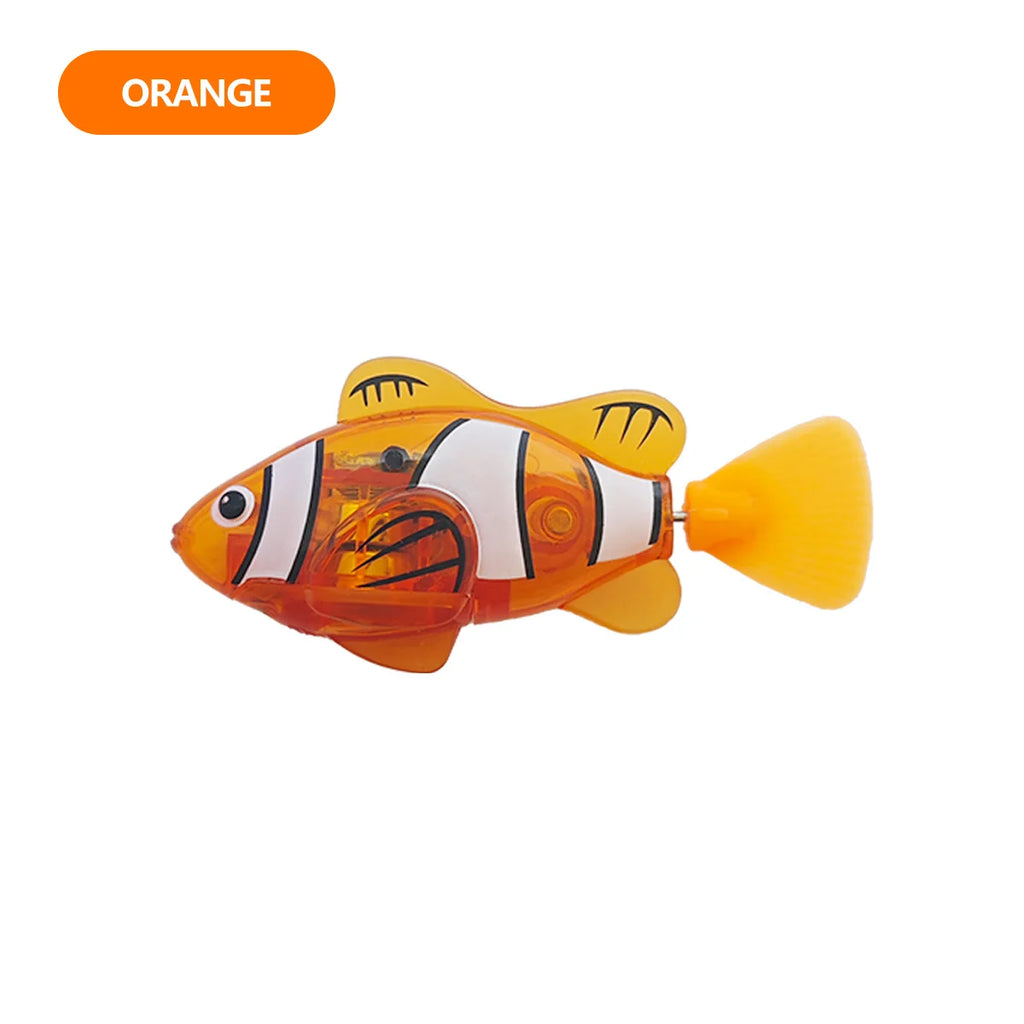 New style Children Electronic Fish Summer Bath Toys Pet Toys Swimming Robot Fish with LED Light Kids Water Swim Pool Bathtub Toy