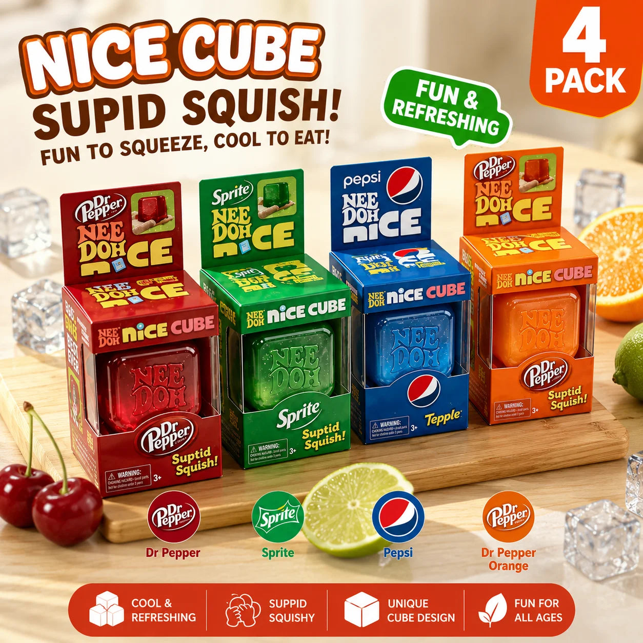 In Stock 2026 Needoh Squeeze Stress Relief Toy Sensory Fidget Cube Blind Box