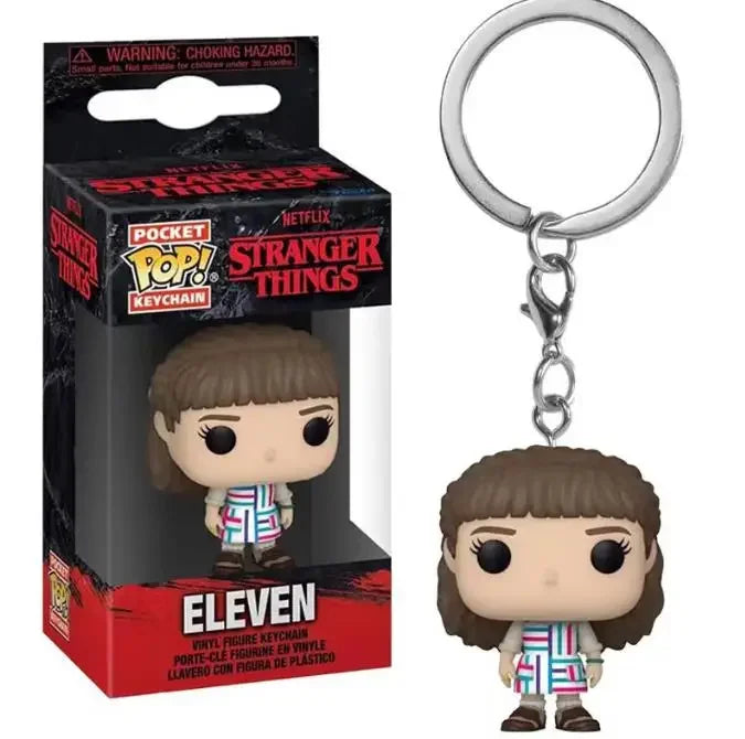 Funko Pop Pocket Pop Keychain Stranger Things Eleven Robin Barb Steve Dustin Key Ring Chain Model Toy Adults Children Gift Toys