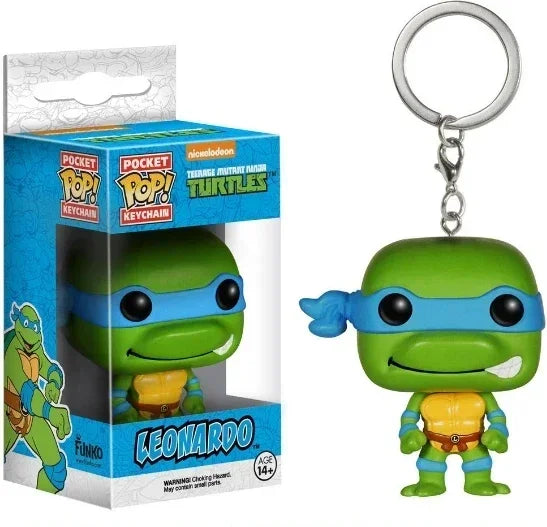 NEW Funko Pop Pocket Keychain Raphael Leonardo Donatello Michelangelo Vinyl Doll Children's Collectible Action Doll Pendant Toy