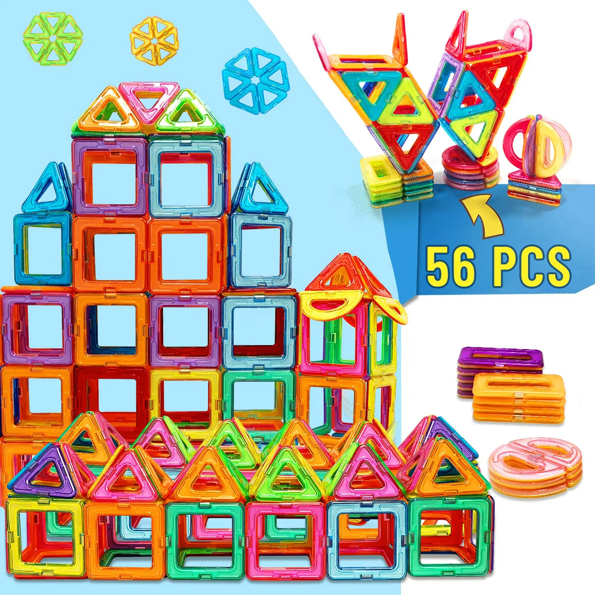 Magnetische Bausteine DIY Magnete Spielzeug mittlere Größe MINT-Spielzeug Konstruktionsspielzeug Lernspielzeug Magnetspielzeug