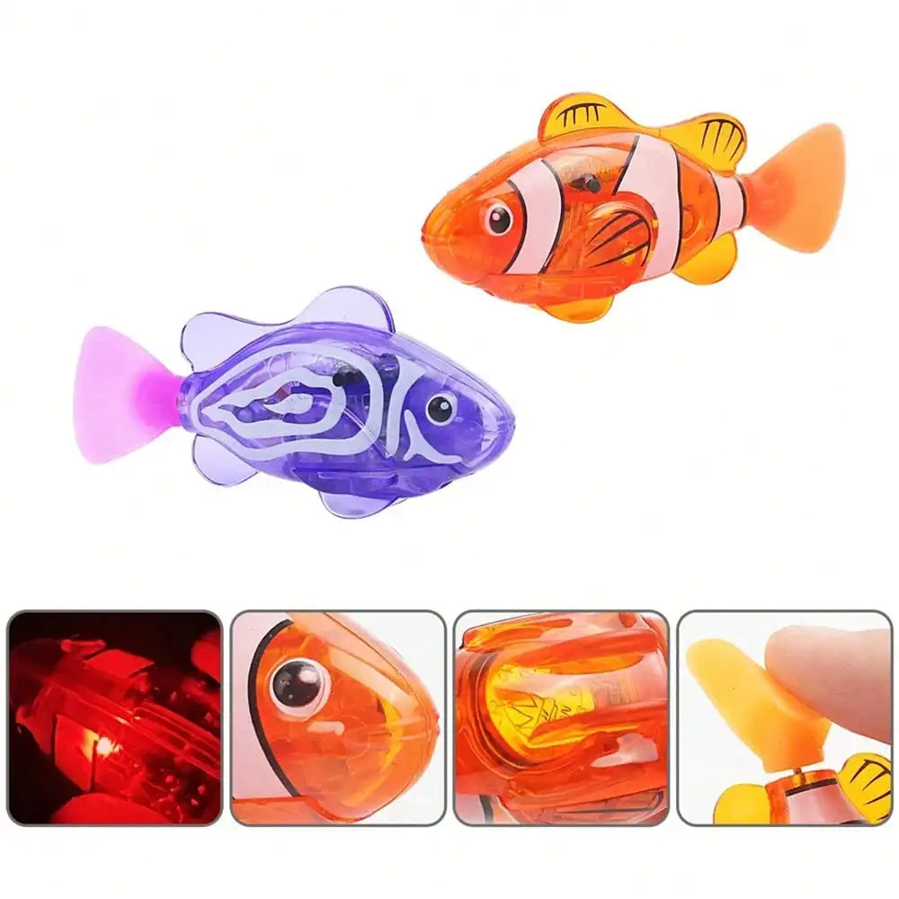 New style Children Electronic Fish Summer Bath Toys Pet Toys Swimming Robot Fish with LED Light Kids Water Swim Pool Bathtub Toy