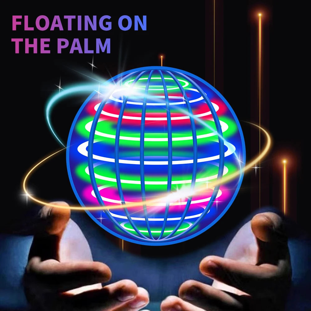 Flying ball, automatic spinning ball, LED dazzling lights, floating magic, fan, UFO flying machine, toy, gift, game, sports ball