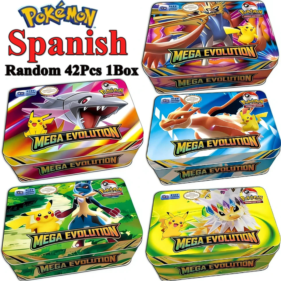 MEGA EVOLUTION 42pcs Pokemon Cards Battle Toys Lost Origin Pokemons Box with Pikachu Anime Bank Pokemon Game Cards  for Childre
