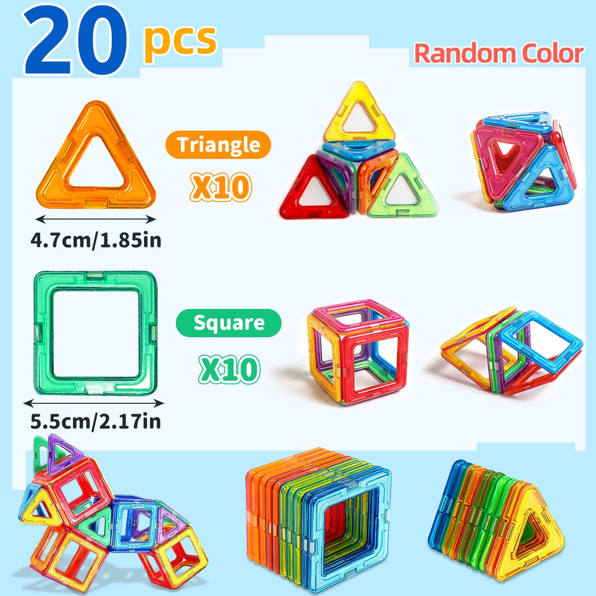 Magnetische Bausteine DIY Magnete Spielzeug mittlere Größe MINT-Spielzeug Konstruktionsspielzeug Lernspielzeug Magnetspielzeug