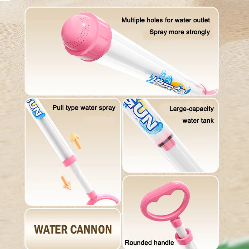 Firework Water Gun for Pool Beach Backyard Party Pull Out Water Blaster Soaker Summer Outdoor Water Fight Toy for Kids & Adults