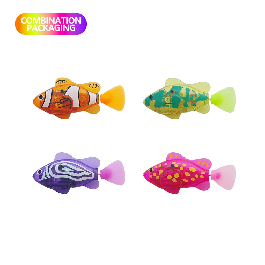New style Children Electronic Fish Summer Bath Toys Pet Toys Swimming Robot Fish with LED Light Kids Water Swim Pool Bathtub Toy