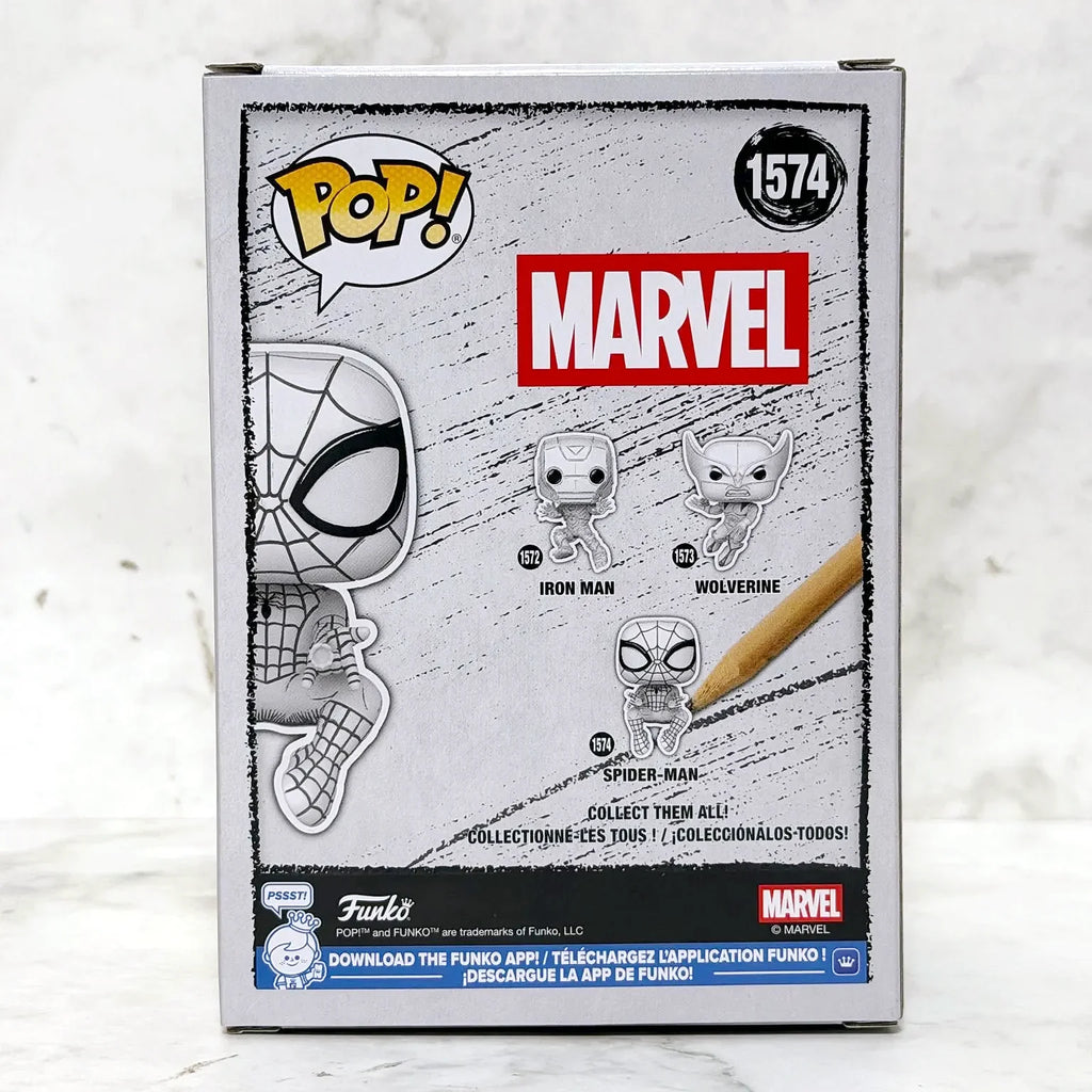 Spider-Man (Sketched Deco) Figure Funko Pop #1574 Official Authentic Limited Collectible Edition Figures Marvel Fans Toy Gift