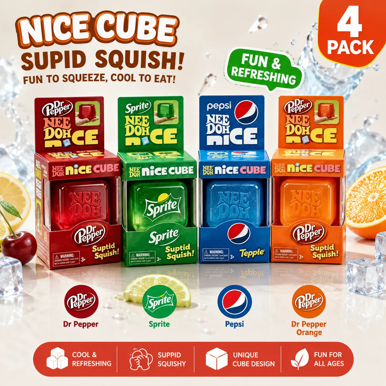 In Stock 2026 Needoh Squeeze Stress Relief Toy Sensory Fidget Cube Blind Box