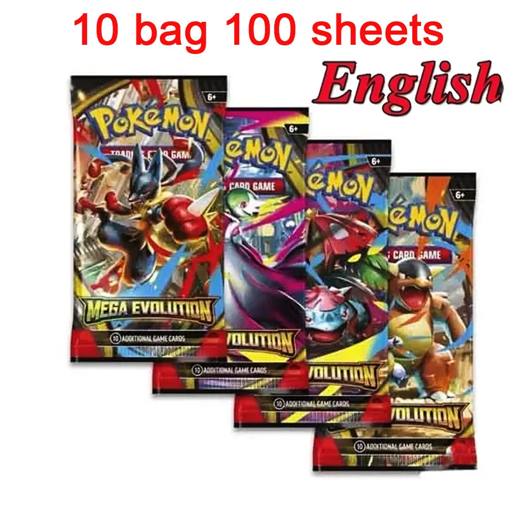 MEGA ENTWICKLUNG 42tlg. Pokémon Karten Kampfspielzeug Verlorene Herkunft Pokemons Box mit Pikachu Anime Bank Pokémon Sammelkarten für Kinder