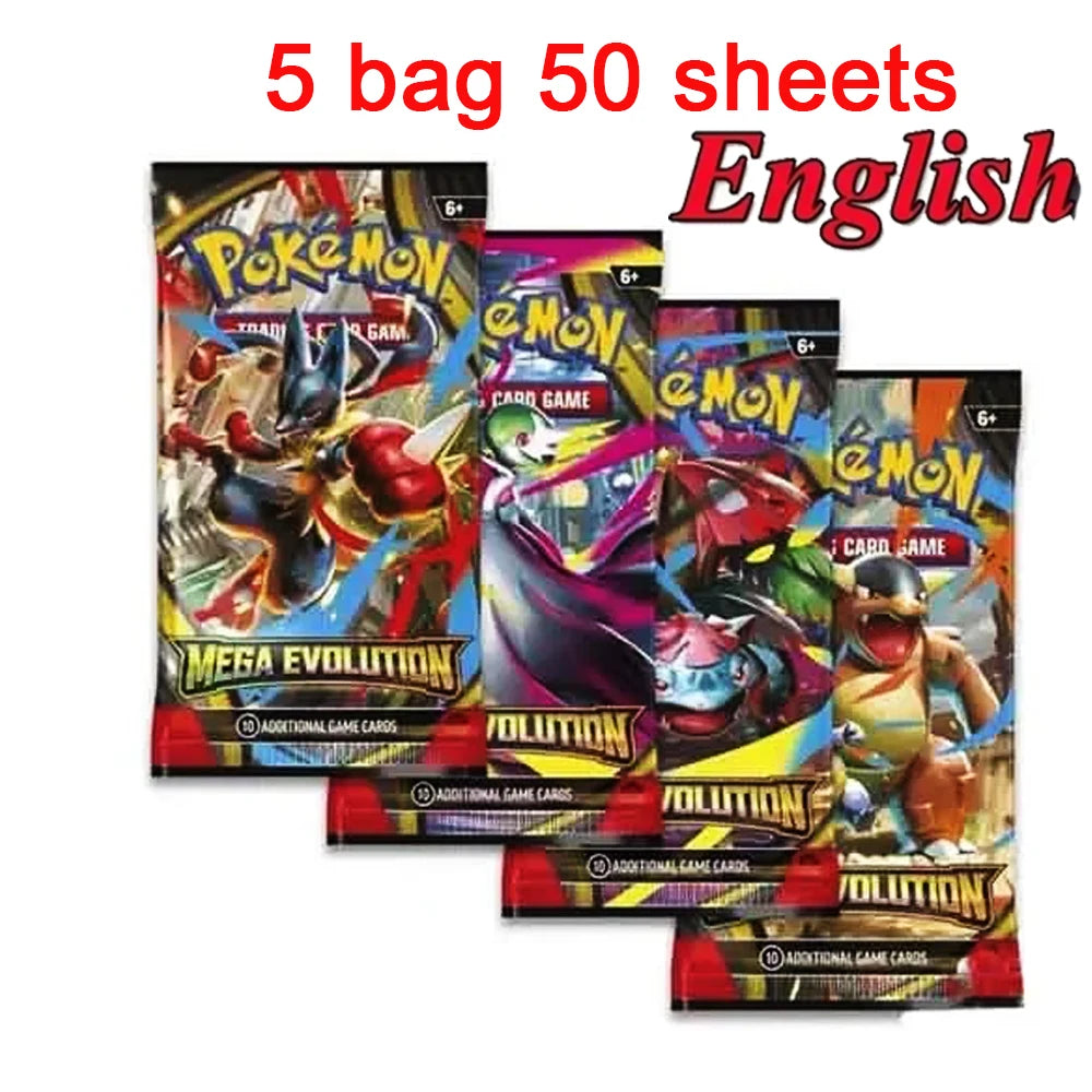 MEGA EVOLUTION 42pcs Pokemon Cards Battle Toys Lost Origin Pokemons Box with Pikachu Anime Bank Pokemon Game Cards  for Childre