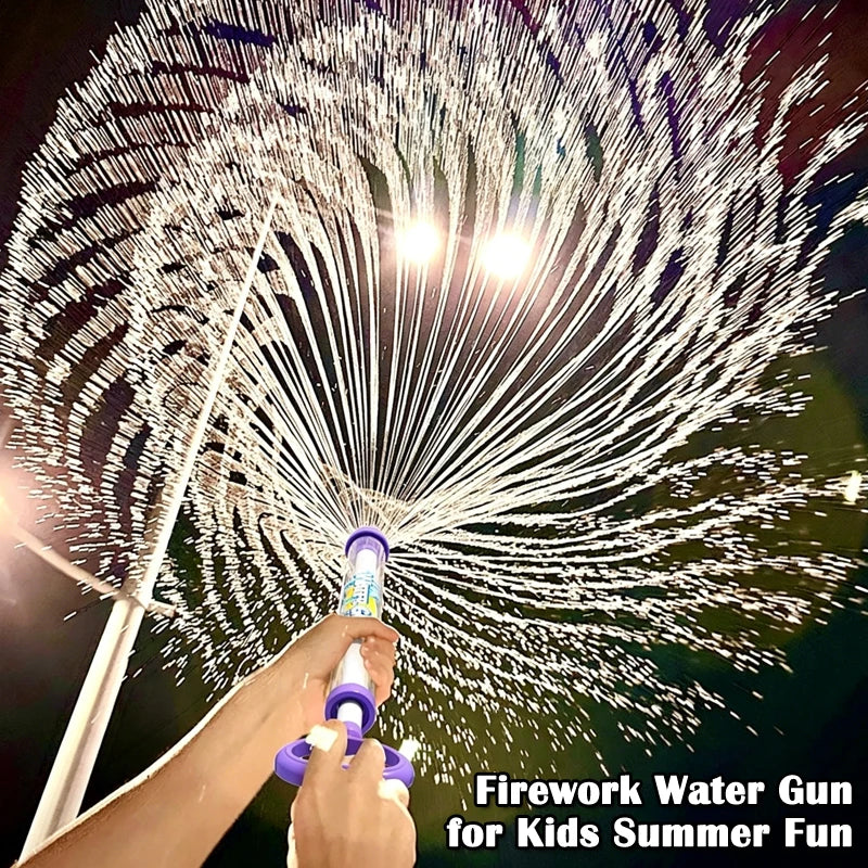 Firework Water Gun for Pool Beach Backyard Party Pull Out Water Blaster Soaker Summer Outdoor Water Fight Toy for Kids & Adults