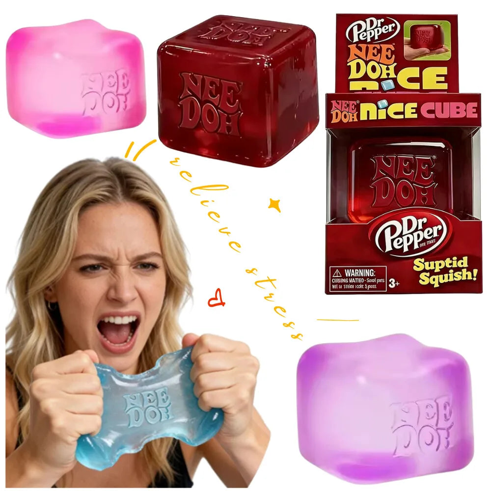 @New Schylling Needoh Netter sensorischer Quetschwürfel für Stressabbau und Fingerspitzen-Lösungsspielzeug zum Kneifen und Spielen